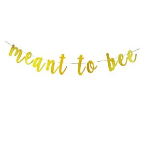 meant to bee banner for bridal shower/ marriage/ engagement party decorations , baby shower/ mommy to be party photo prop ,honey bee theme party sign, gold