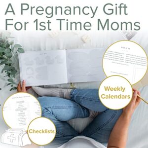 Pregnancy Journal For First Time Moms - Keepsake Memory Book Pregnancy Photo Journals - 40 Weekly Calendars Milestone Journey - 200 Page Baby Book Mom Gifts - Space For Ultrasound Photos & Tracking