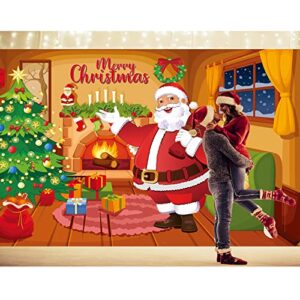 Christmas Santa Claus Garage Door Decoration Extra Large Outdoor Xmas Holiday Garage Door Banner Cover Decoration Xmas Outdoor Holiday Background Sign 6x13ft