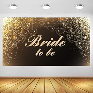 belrew durable bride to be backdrop banner, bridal shower, engagement, bachelorette party backdrop, wedding party background decoration – gold 6ft x 3ft