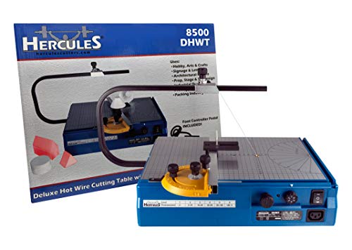 Hercules Hot Wire Foam Cutter Table with Foot Control Pedal – Tabletop Hotwire Cutter for Cutting, Forming and Sculpting Styrofoam and Other Foam Materials (Corded 110V AC)