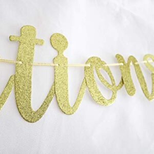 Kunggo 60 Years Loved Banner,Gold Gliter Paper Sign Decors for 60th Birthday/Wedding Anniversary Party Supplies Photo Props. (60 Years Loved)