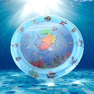 plplaaoo Inflatable Baby Ice Pad Prone Pat Water Cushion Marine Life Mat, Water Mat Infants, Tummy Time Water Mat, Newborn Girl and Boy Early Activity Center