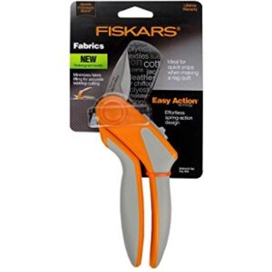 Fiskars Easy Action Rag Quilt Snips, 8", Gray Orange