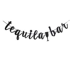 tequila bar banner, fiesta theme party decors, black birthday party sign supplies paper props