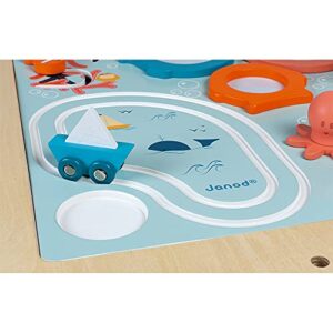 Janod 14 Piece Wooden Progressive Activity Table - Ages 18 Months+ - J08041