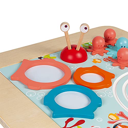 Janod 14 Piece Wooden Progressive Activity Table - Ages 18 Months+ - J08041