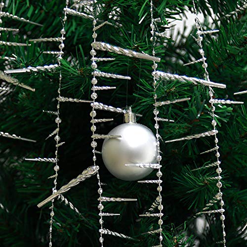 Decor365 3D Glitter Silver Icicle Garlands Banner Streamer for Christmas Party Decoration New Year Ice Winter Wonderland Birthday Streamers Wedding Baby Shower