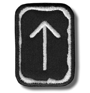 tiwaz rune – embroidered patch, 4 x 5 cm