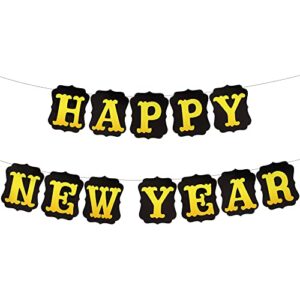 shiny, happy new year banner 2023 – no diy, 10 feet | new years eve party supplies 2023 for new years decorations 2023 | happy new year sign for happy new year decorations 2023 | nye decorations 2023