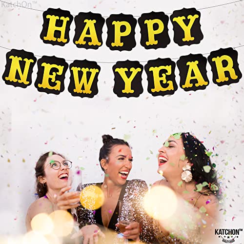 Shiny, Happy New Year Banner 2023 - No DIY, 10 Feet | New Years Eve Party Supplies 2023 for New Years Decorations 2023 | Happy New Year Sign for Happy New Year Decorations 2023 | NYE Decorations 2023