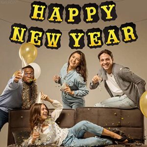 Shiny, Happy New Year Banner 2023 - No DIY, 10 Feet | New Years Eve Party Supplies 2023 for New Years Decorations 2023 | Happy New Year Sign for Happy New Year Decorations 2023 | NYE Decorations 2023