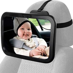 Baby Car Mirror for Rear Facing Backseat Carseat - Auto Back Seat Headrest Mirrors for Infant & Toddler - 360 Adjustable & Double Straps