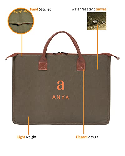 ANYA Art portfolio bag, artist carrying case, storage bag for artwork, posters with zipper and handles, light weight art bag for professionals, students KONST