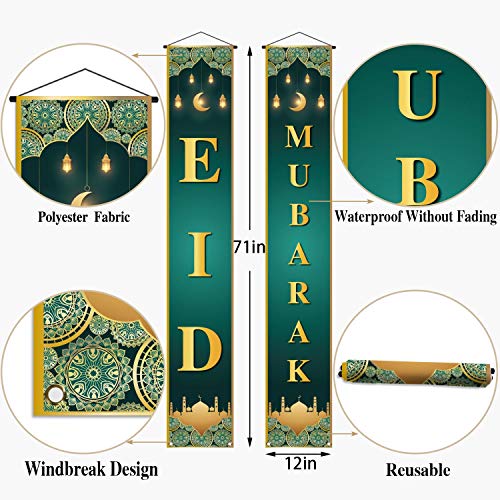 Eid Mubarak Decorations Banner Islamic Eid Festival Celebration Welcome Porch Sign Muslim Ramadan Party Decor and Suppliesl for Home