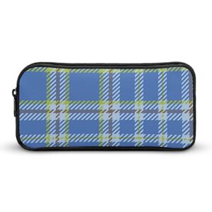 blue tartan buffalo plaid pencil case pencil pouch coin pouch cosmetic bag office stationery organizer