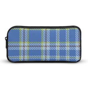 Blue Tartan Buffalo Plaid Pencil Case Pencil Pouch Coin Pouch Cosmetic Bag Office Stationery Organizer