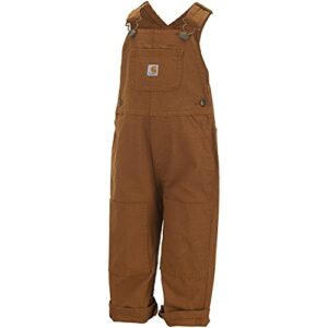 carhartt little boys’ toddler canvas bib overall, carhartt brown, 2t