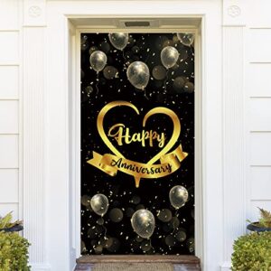 belrew happy anniversary door banner, wedding anniversary party photography background, birthday celebration party photo booth props, retirement door cover decorations