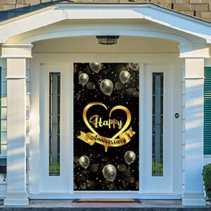 Belrew Happy Anniversary Door Banner, Wedding Anniversary Party Photography Background, Birthday Celebration Party Photo Booth Props, Retirement Door Cover Decorations