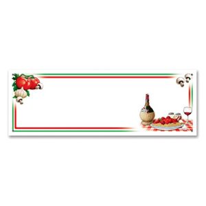 beistle customizable italian theme banner, multicolor