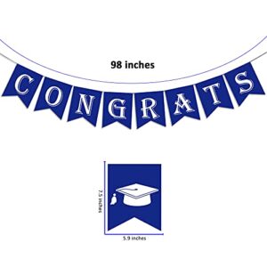 2023 Congrats Grad Graduation Banner with Graduation Cap Sign(Assembled) Class of 2023 Graduation Party Supplies Congratulation Grad Garland to Celebrate the Graduation