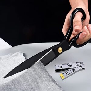 premium fabric scissors heavy duty, sharp all purpose scissors for office craft sewing embroidery, professional dressmakers shears- 9 inch