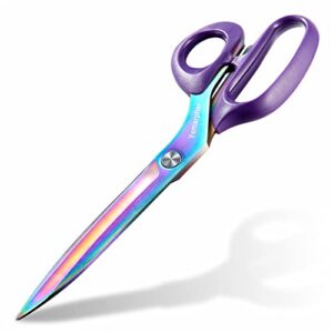 fabric scissors, ultra-sharp stainless steel sewing scissors, professional titanium coating tailor scissors, clothing scissors for home, 10.5 inch