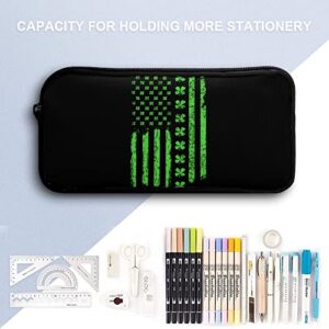 St. Patrick's Day Irish American USA Flag Pencil Case Pencil Pouch Coin Pouch Cosmetic Bag Office Stationery Organizer