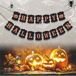erkoon happy halloween banner bunting with pumpkin sign for halloween wall decorations party supplies home hanging photo props