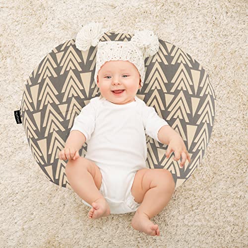 Dream On Me Beeboo Nursing Pillow and Positioner, Breastfeeding and Bottlefeeding Pillow, Removable and Washable Pillow Cover, Soft and Breathable Fabric, Taupe