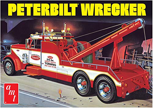 AMT Peterbilt 359 Wrecker Model Kit - 1/25 Scale Buildable Tow Truck for Kids and Adults (AMT1133)