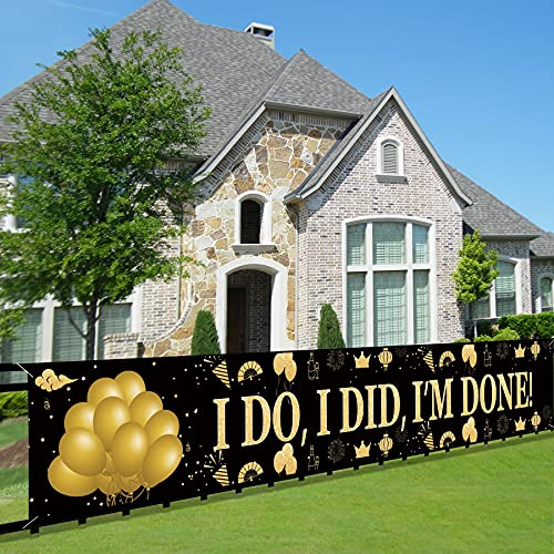 I Do I Did I’m Done Backdrop Banner Decorations, Large Divorced Party Sign Supplies, Single Af, Newly Unwed Party Photo Booth Props Décor (9.8x1.6ft)