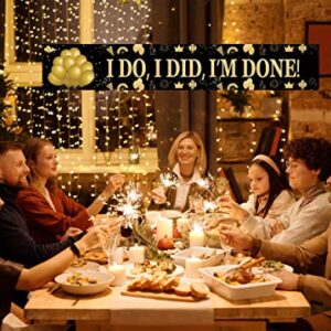 I Do I Did I’m Done Backdrop Banner Decorations, Large Divorced Party Sign Supplies, Single Af, Newly Unwed Party Photo Booth Props Décor (9.8x1.6ft)