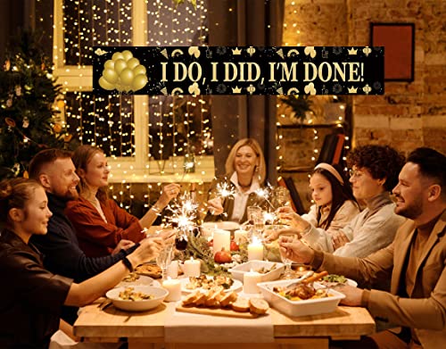 I Do I Did I’m Done Backdrop Banner Decorations, Large Divorced Party Sign Supplies, Single Af, Newly Unwed Party Photo Booth Props Décor (9.8x1.6ft)