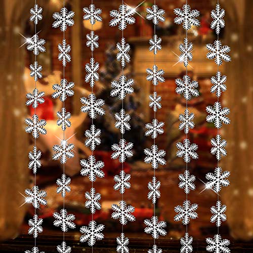 Cheerland 3D Snowflake Garlands Snowflakes for Winter Wonderland Party Deocr Christmas Tree Decorations Xmas Streamer Banner Wedding Baby Shower Birthday Anniversary Home School Office Shop (Silver)
