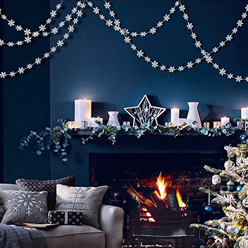 Cheerland 3D Snowflake Garlands Snowflakes for Winter Wonderland Party Deocr Christmas Tree Decorations Xmas Streamer Banner Wedding Baby Shower Birthday Anniversary Home School Office Shop (Silver)