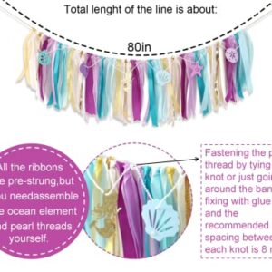 Mermaid High Chair Banner - Mermaid Birthday Decorations, Under the Sea Party Background, Mermaid Banner for 1st Birthday, Mermaid Party Supplies, Smash Cake Props (mermaid banner)