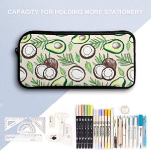 Coconuts Avocados Art Pencil Case Pencil Pouch Coin Pouch Cosmetic Bag Office Stationery Organizer