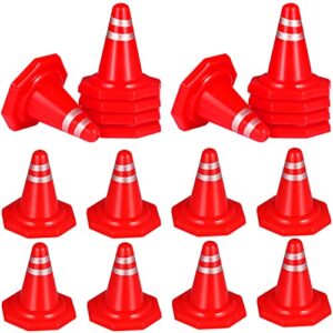 TOYANDONA 50Pcs Miniature Traffic Cones Road Construction Cones Kids, Plastic Traffic Signs Toys Children Educational Learning Toys Sand Table Ornaments