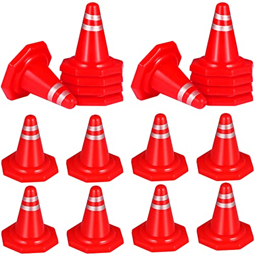 TOYANDONA 50Pcs Miniature Traffic Cones Road Construction Cones Kids, Plastic Traffic Signs Toys Children Educational Learning Toys Sand Table Ornaments