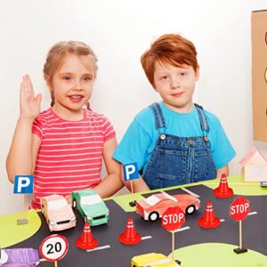 TOYANDONA 50Pcs Miniature Traffic Cones Road Construction Cones Kids, Plastic Traffic Signs Toys Children Educational Learning Toys Sand Table Ornaments