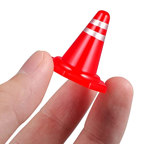 TOYANDONA 50Pcs Miniature Traffic Cones Road Construction Cones Kids, Plastic Traffic Signs Toys Children Educational Learning Toys Sand Table Ornaments