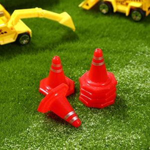 TOYANDONA 50Pcs Miniature Traffic Cones Road Construction Cones Kids, Plastic Traffic Signs Toys Children Educational Learning Toys Sand Table Ornaments