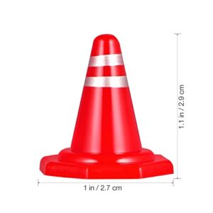 TOYANDONA 50Pcs Miniature Traffic Cones Road Construction Cones Kids, Plastic Traffic Signs Toys Children Educational Learning Toys Sand Table Ornaments