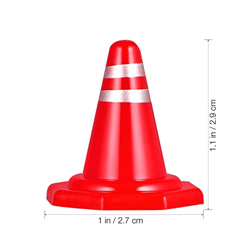 TOYANDONA 50Pcs Miniature Traffic Cones Road Construction Cones Kids, Plastic Traffic Signs Toys Children Educational Learning Toys Sand Table Ornaments