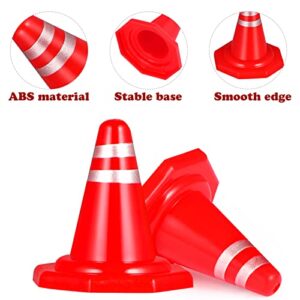 TOYANDONA 50Pcs Miniature Traffic Cones Road Construction Cones Kids, Plastic Traffic Signs Toys Children Educational Learning Toys Sand Table Ornaments