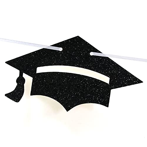 Blue Glitter Congrats Senior Banner, Class of 2023/So Proud of You Bunting Sign, Serior Degree Graduation Party Decorations Supplies