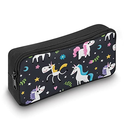 Magic Horse with Horn and Fairy Elements Pencil Case Pencil Pouch Coin Pouch Cosmetic Bag Office Stationery Organizer