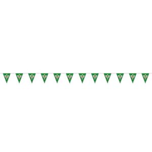 beistle plastic tennis pennant banner for sports theme birthday party decorations 11″ x 7′ 4″